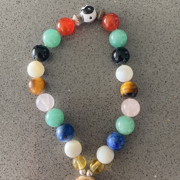 Multi- Stone Gemstone Crystal Beaded Stretch Bracelet - Picture 3 of 9